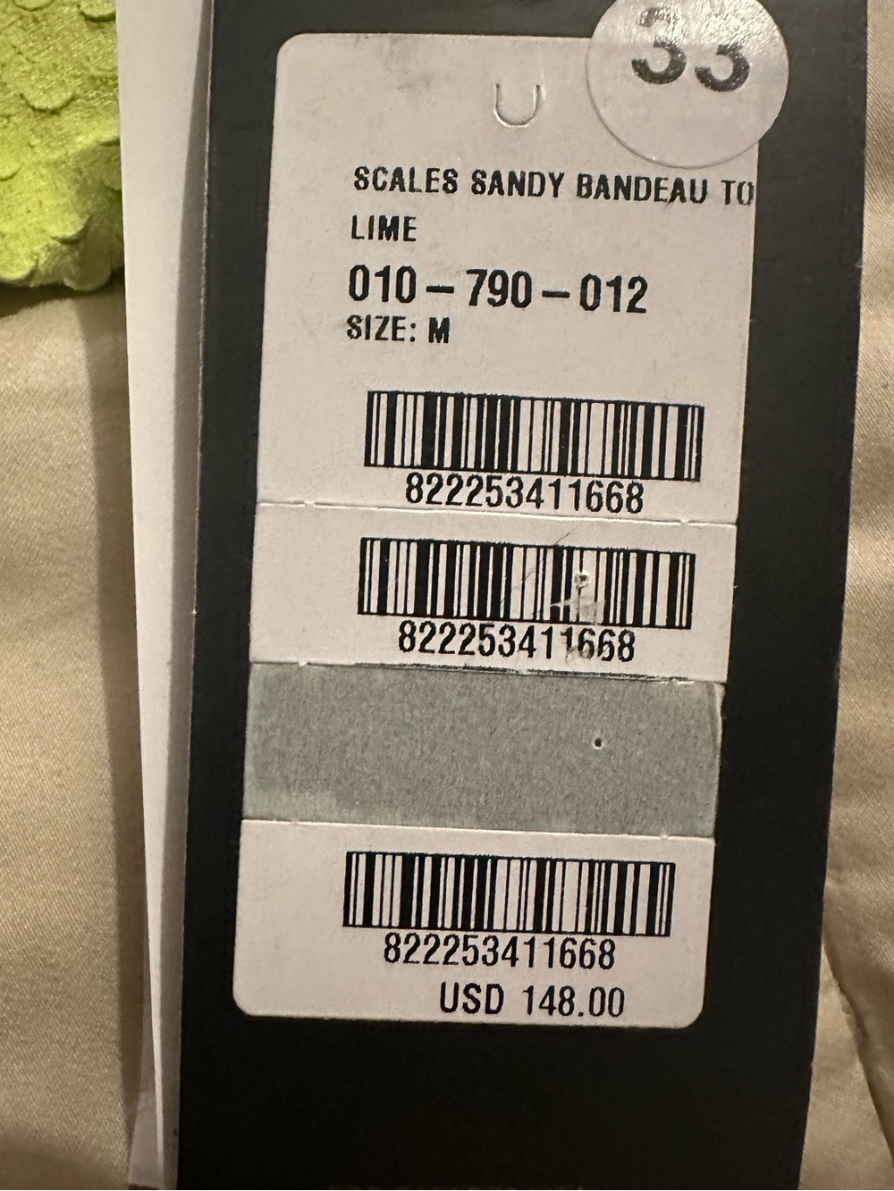 ViX Paula Hermanny
Scales Sandy Bandeau Bikini Top in Lime NWT - Picture 11 of 13